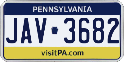 PA license plate JAV3682