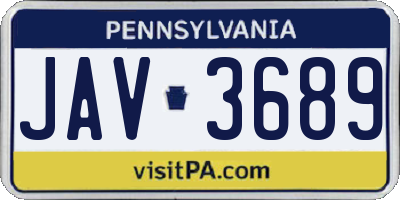 PA license plate JAV3689