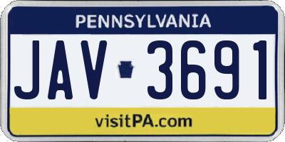 PA license plate JAV3691