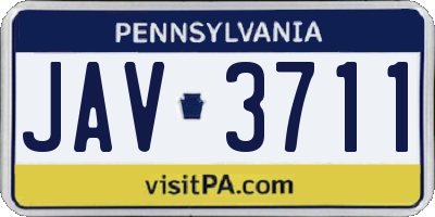 PA license plate JAV3711