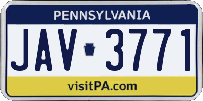 PA license plate JAV3771