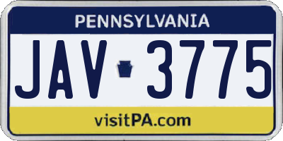 PA license plate JAV3775