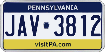 PA license plate JAV3812