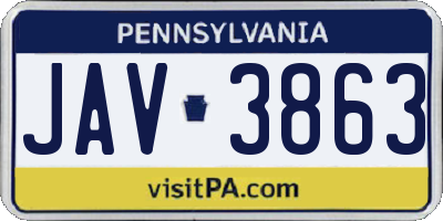 PA license plate JAV3863