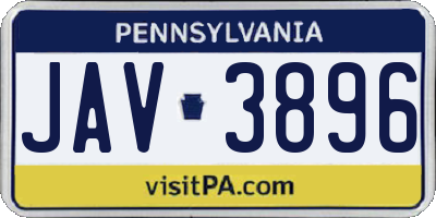 PA license plate JAV3896