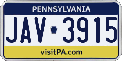 PA license plate JAV3915