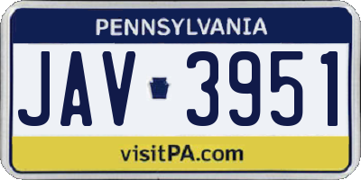PA license plate JAV3951