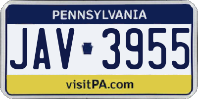 PA license plate JAV3955
