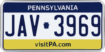 PA license plate JAV3969