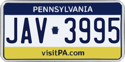PA license plate JAV3995