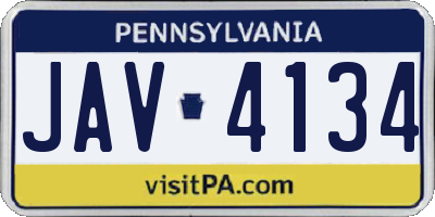 PA license plate JAV4134