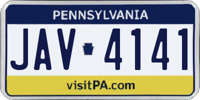 PA license plate JAV4141