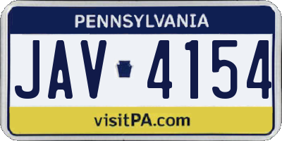 PA license plate JAV4154