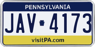 PA license plate JAV4173