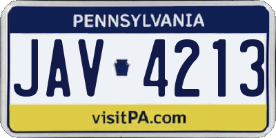 PA license plate JAV4213