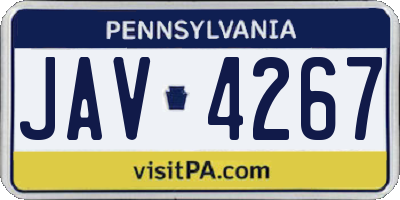 PA license plate JAV4267