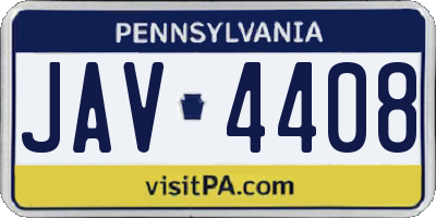 PA license plate JAV4408