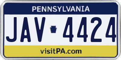 PA license plate JAV4424