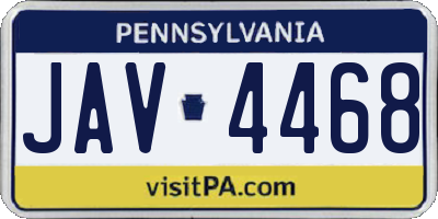 PA license plate JAV4468