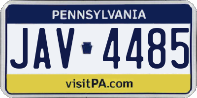 PA license plate JAV4485