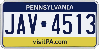 PA license plate JAV4513