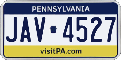 PA license plate JAV4527