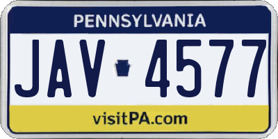 PA license plate JAV4577