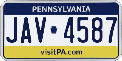 PA license plate JAV4587