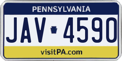 PA license plate JAV4590