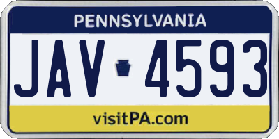 PA license plate JAV4593