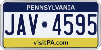 PA license plate JAV4595