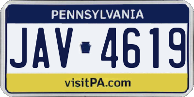 PA license plate JAV4619