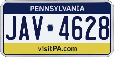 PA license plate JAV4628