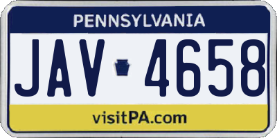 PA license plate JAV4658