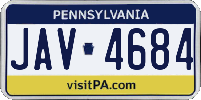 PA license plate JAV4684