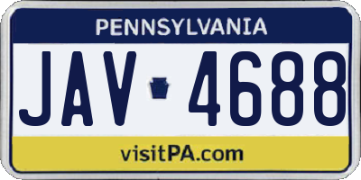 PA license plate JAV4688