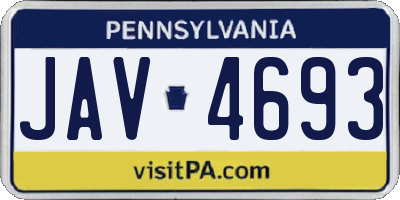 PA license plate JAV4693