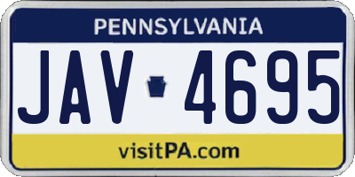 PA license plate JAV4695