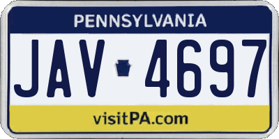 PA license plate JAV4697