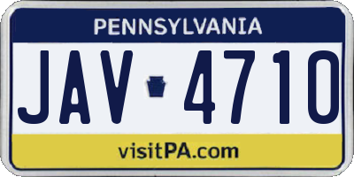 PA license plate JAV4710