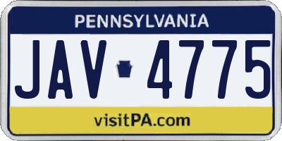 PA license plate JAV4775