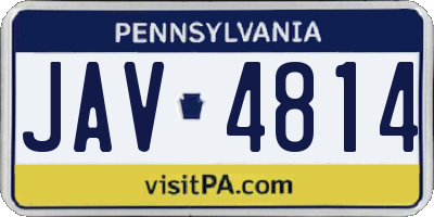 PA license plate JAV4814