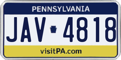 PA license plate JAV4818