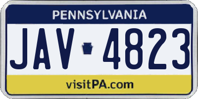 PA license plate JAV4823