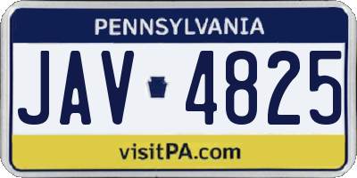 PA license plate JAV4825
