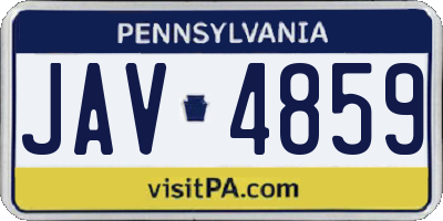 PA license plate JAV4859