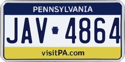 PA license plate JAV4864