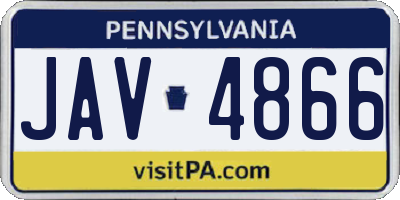 PA license plate JAV4866