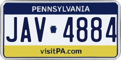PA license plate JAV4884