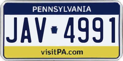 PA license plate JAV4991